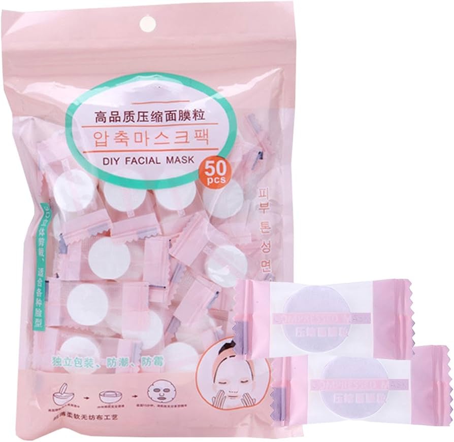 Amazon.co.jp: 圧縮マスク フェイスパック 、50枚入り高保水 超吸水 お